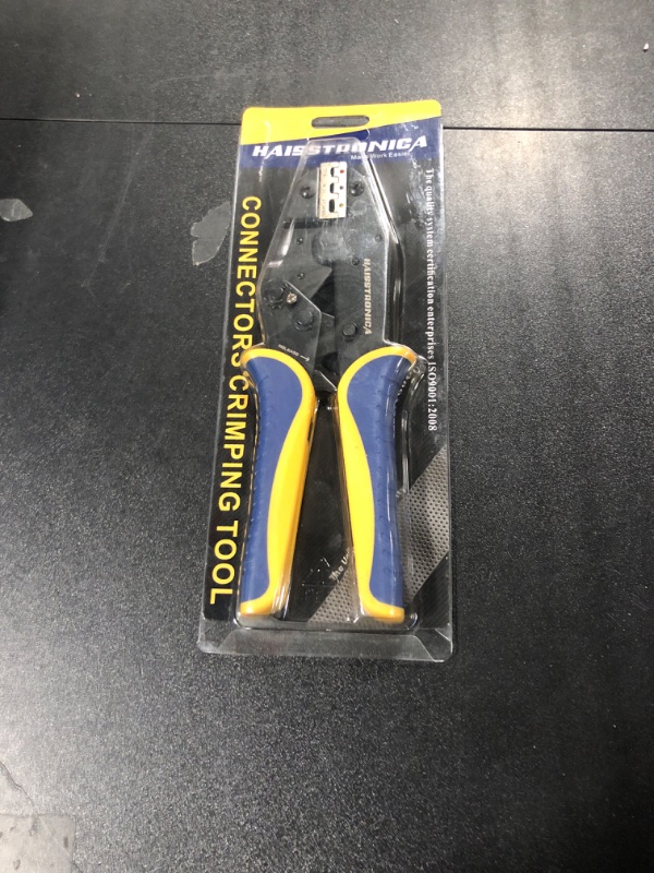 Photo 1 of haisstronica Crimping Tool For Heat Shrink Connectors-AWG 22-10 Ratchet Wire Terminal Crimper-Ratcheting Crimper Tools-Available For Insulated Nylon Connectors and Electrical Wire Connectors HS-8327