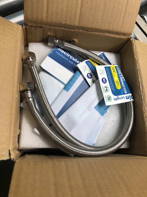 Photo 1 of Crispaire Instant Hot Water Recirculating Pump Kit - Effortless Install, Durable 304 Stainless Steel Sensor Valve, 20-Inch Safe PEX Supply Lines, Smart Timer for On-Demand Hot Water