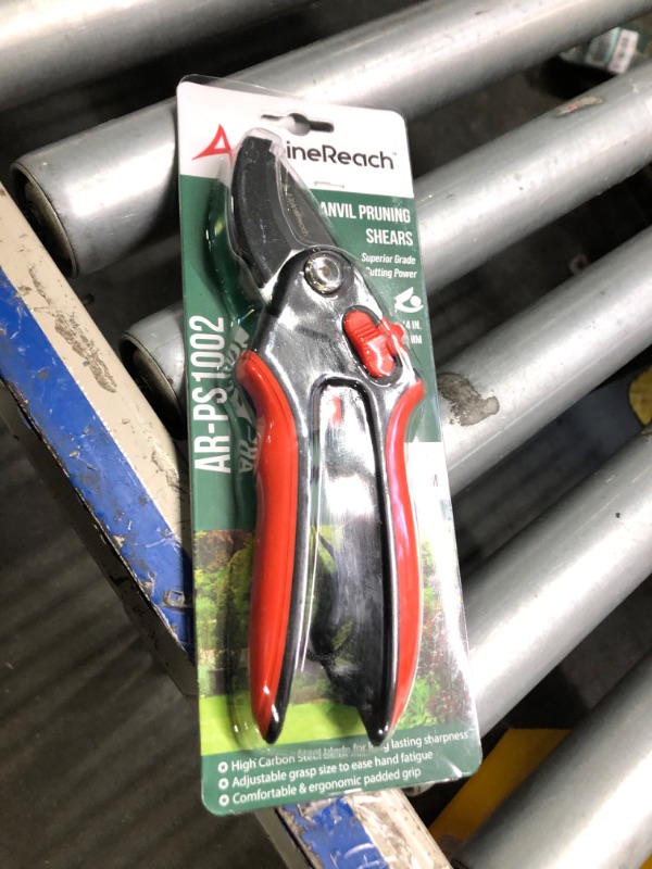 Photo 2 of AlpineReach Anvil Pruning Shears for Gardening, Sharp Ergonomic Pruners, Heavy Duty High Carbon Steel Blade Plant Cutting Clippers, Adjustable Soft Handle for Small & Large Hands, Secateurs, Gift