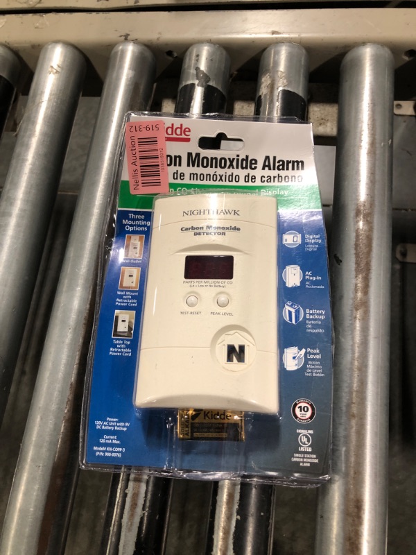 Photo 1 of Kidde Carbon Monoxide Detector, Plug In Wall with 9-Volt Battery Backup, Digital LED Display