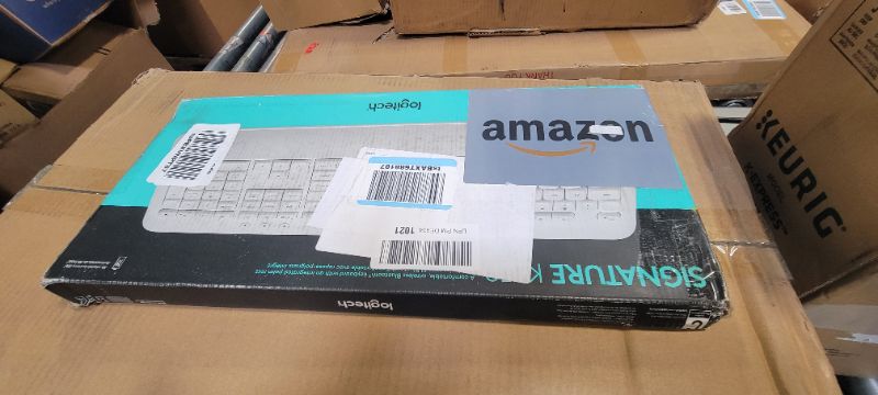 Photo 1 of Logitech Signature K650 Comfort Full-Size Wireless Keyboard with Wrist Rest, BLE Bluetooth or Logi Bolt USB Receiver, Deep-Cushioned Keys, Numpad, Compatible with Most OS/PC/Window/Mac - Off White