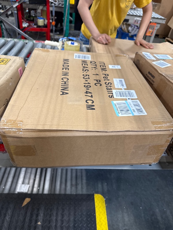 Photo 1 of PetRuna Extra Wide Dog Stairs for Large Dogs, Foldable Dog Ramp for Car with Non-Slip Surface, Dog Stairs for Cars Dog Steps for Cars and SUV, High Beds, Truck, Supports up to 250 lbs, 4 Steps