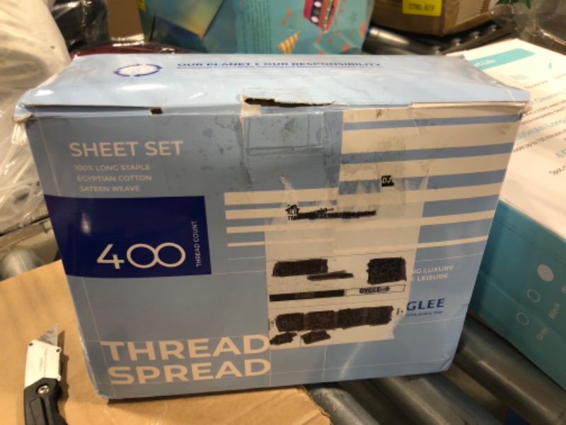 Photo 1 of THREAD SPREAD 100% Cotton Sheets For Queen Size Bed - 400 Thread Sateen Weave 4 PC Queen Taupe Cotton Sheets, Deep Pocket Queen Sheet Set, Extra Soft, Sateen Cooling Sheets Queen Size for Hot Sleepers