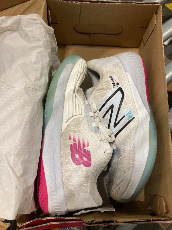 Photo 2 of ***SIZE 5.5, item dirty, need clean*** New Balance Women's FuelCell 996V5 Pickleball Indoor Court Shoe, White/Grey/Team Red