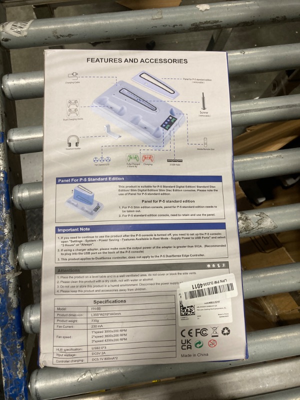 Photo 2 of Lictin PS5 / PS5 Pro / PS5 Slim Stand and Cooling Station, Controller Charging Station for PlayStation 5 Console, PS5 Stand with Controller Charger for Disc & Digital, PS5 Holder with Cooling Fan