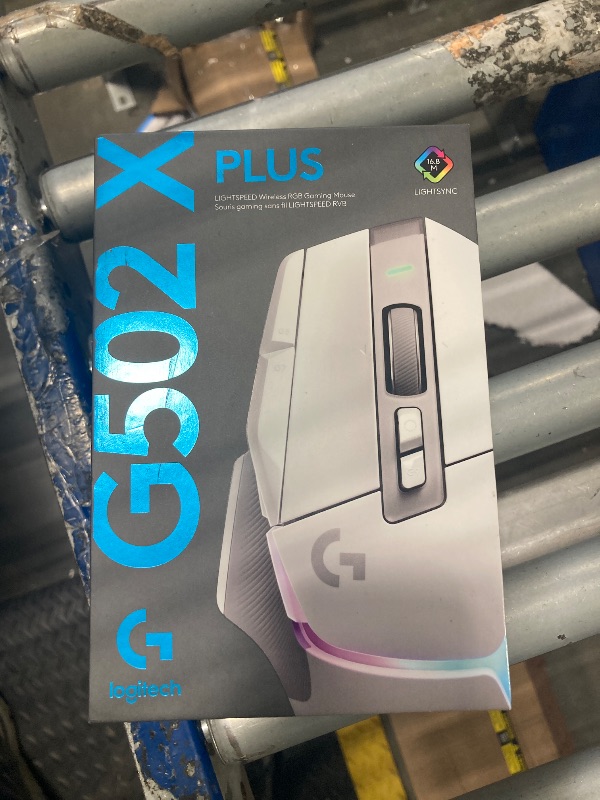 Photo 1 of Logitech G502 X Plus Lightspeed Wireless Optical Mouse - LIGHTFORCE hybrid switches, LIGHTSYNC RGB, HERO 25K gaming sensor, compatible with PC - macOS/Windows - White
