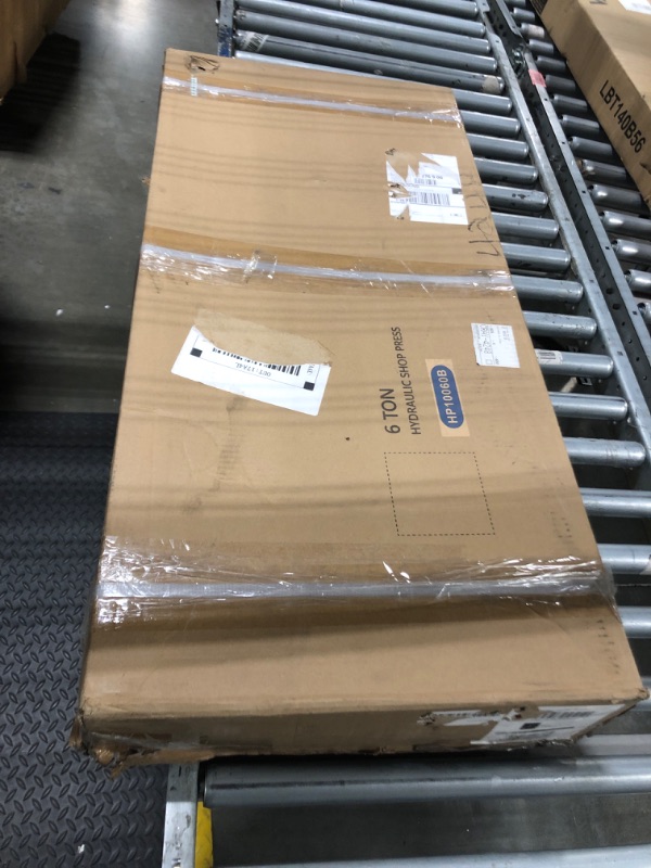 Photo 1 of 6 Ton Hydraulic Press, H-Frame Garage Floor Adjustable Shop Press with Stamping Plates to Bend, Straighten, Or Press Parts, Install Bearings & U-Joints