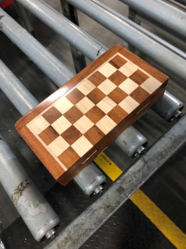 Photo 1 of ChessBazar Magnetic Travel Pocket Chess Set - Staunton 7x7 Inch Folding Game Board - Handmade in Fine Rosewood - 2 Players, Age 14+