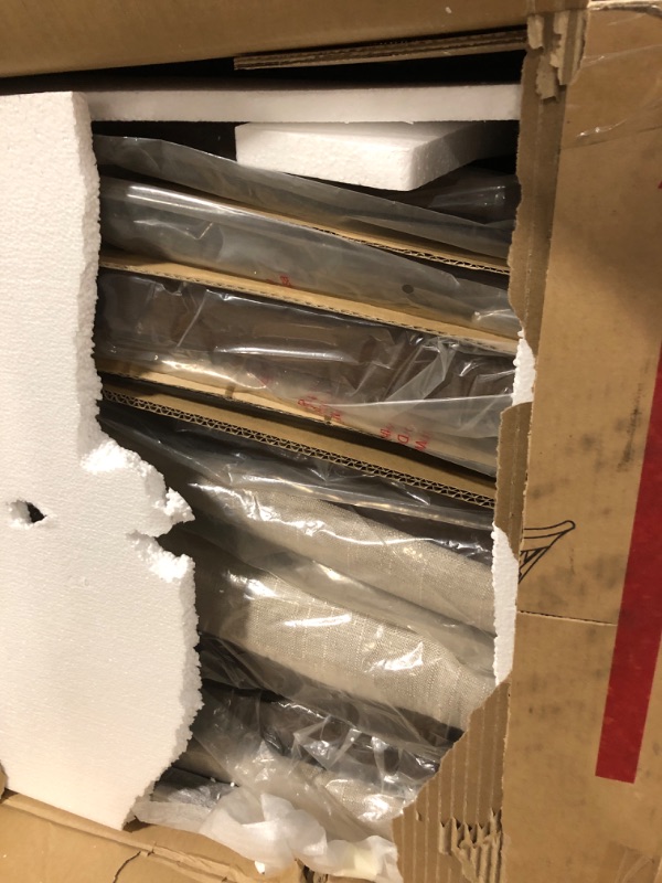 Photo 1 of WOZNLA Piece Wood Counter Height Dining 6, Rustic Style Kitchen Table Set with Bench and 4 Chairs, Walnut+Beige Cushion, 60" x 30"