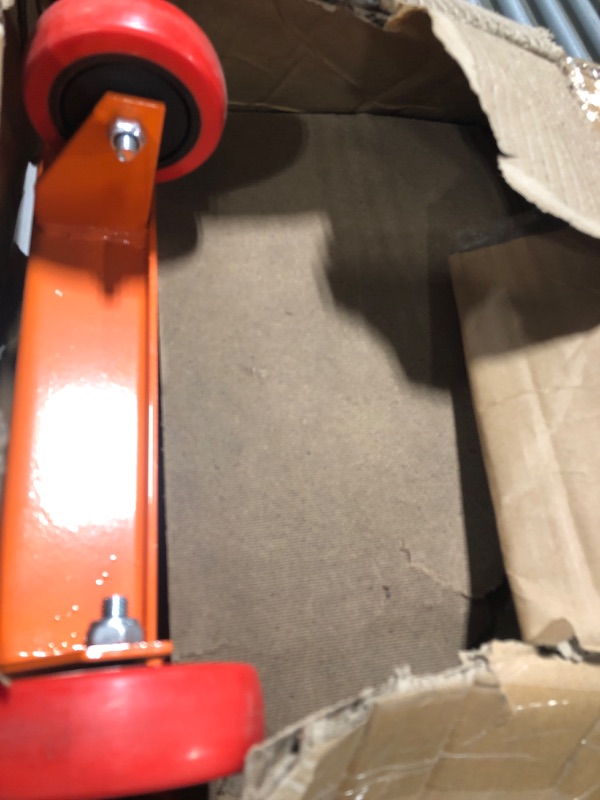 Photo 1 of VEVOR Hydraulic Lift Table Cart, 330lbs Capacity 28.5" Lifting Height, Manual Single Scissor Lift Table with 4 Wheels and Non-Slip Pad, Hydraulic Scissor Cart for Material Handling and Transportation