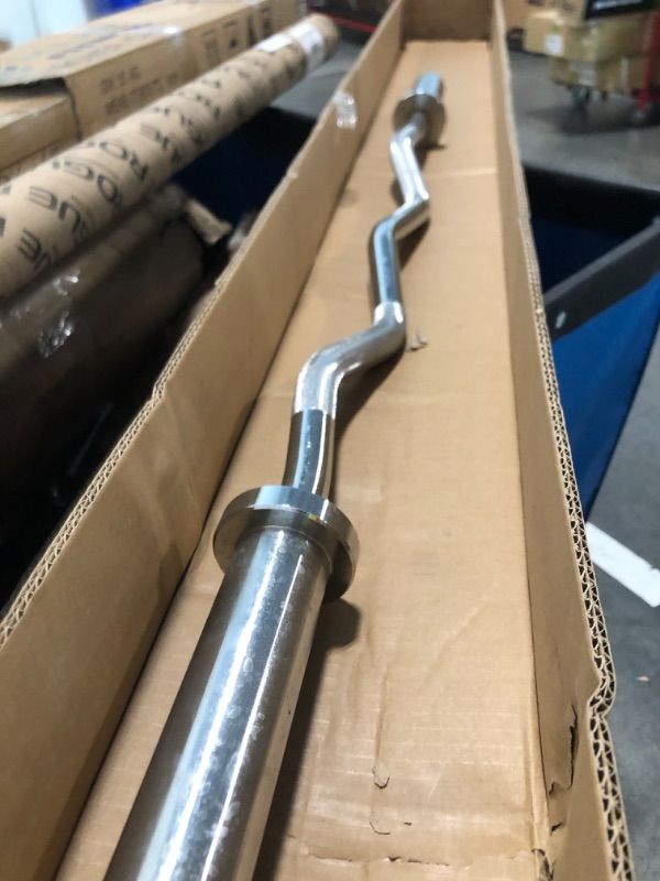 Photo 1 of 47inch EZ Curl Bar, 300LBS Weight Capacity Olympic Curl Barbell 2 Inch for Bicep, Tricep and Weight Lifting Exercises