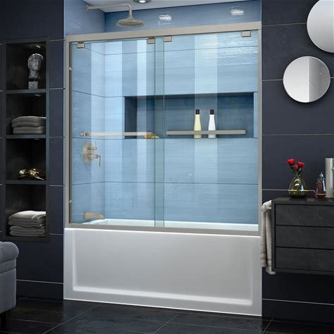 Photo 1 of  56-60" W x 58" H Semi-Frameless Bypass Sliding Tub Door