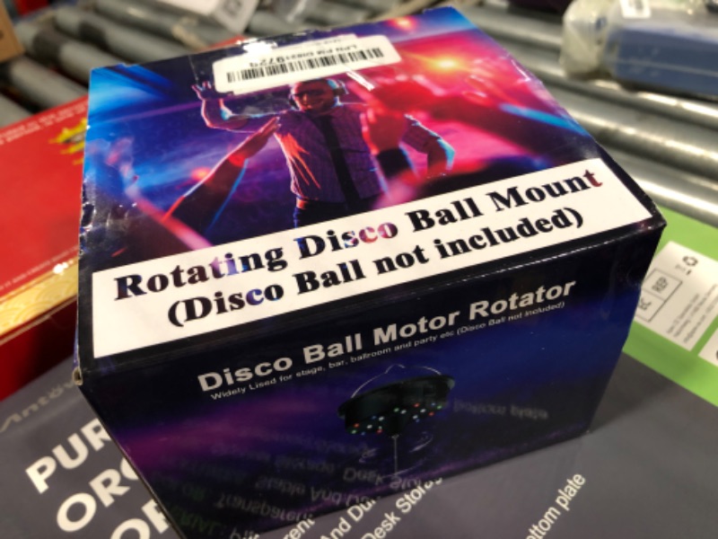 Photo 2 of 5/8/10/15 RPM Disco Ball Motor with Remote for Party Decor, Disco Ball Spinner Light with 4 Color Lights and 18 LED Beads, Heavy Duty Motor for Hanging 8/10/12/15 Inch Mirror Ball(No Ball)