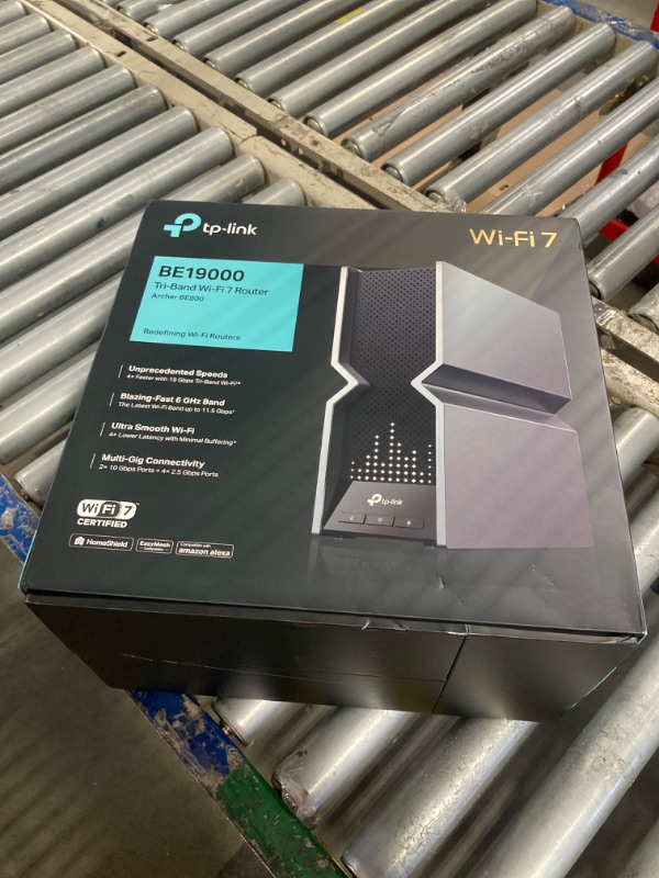 Photo 1 of TP-Link Tri-Band BE19000 WiFi 7 Router (Archer BE800) | 12-Stream 19 Gbps | 2 × 10G + 4 × 2.5G Ports | LED Screen | 8 High-Performance Antennas | VPN, Easy Mesh, 4×4 MU-MIMO, HomeShield, Private IoT