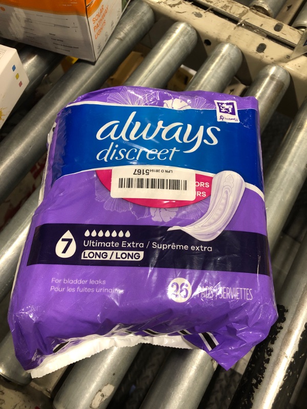 Photo 2 of Always Discreet Adult Incontinence Pads for Women, Ultimate Extra Protect Absorbency, Long Length, Postpartum Pads, 104 CT