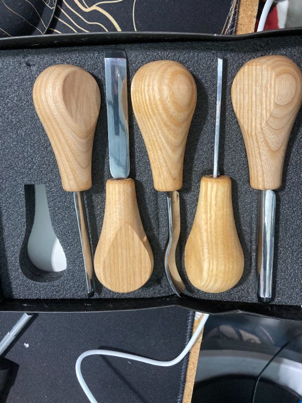 Photo 3 of ***MISSING 1 OF 6*** BeaverCraft Wood Carving Tools SC05 Wood Carving Kit Wood Carving Set Wood Carving Knife Woodcarving Tools Wood Carving Palm Gouges Wood Chisels Carving Tools Woodworking Kit Carving Knife Woodworking