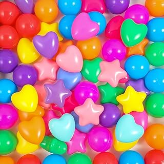 Photo 1 of  Pieces Pit Balls for Kids Star Heart Shape Plastic Balls for Toddler Playpen 2.17'' Play Toy for Crawl Tunnel 