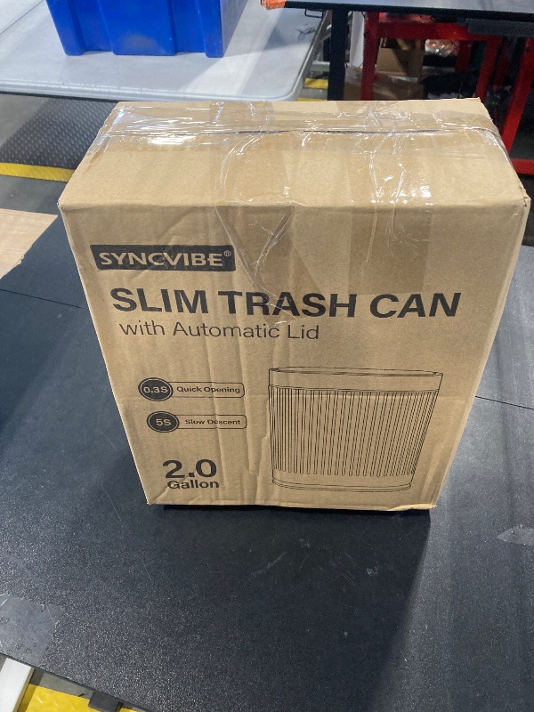 Photo 1 of SYNCVIBE Bathroom Sensor Trash Can with Automatic Lid 2 Gallon Smart Garbage Can, 7.5 Liter Slim Small Trash Bin, Motion Sensor Waterproof Wastebasket for Office, Bedroom, Bathroom and Kitchen