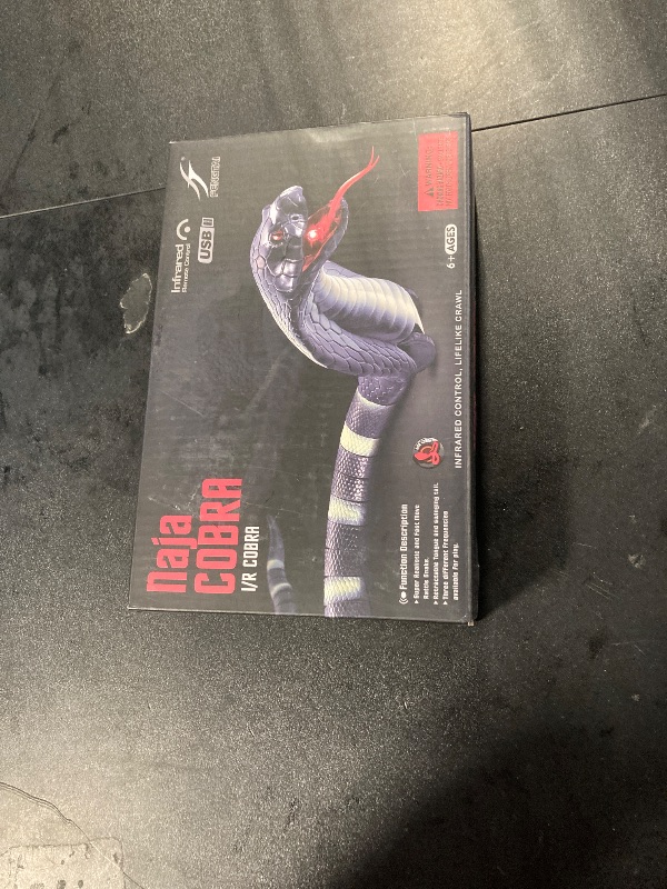 Photo 1 of AMCHSURI RC Snake Toy: Realistic Prank Cobra, Rechargeable, Smart Sensing, Infrared Controller for Kids/Cat (Black)
