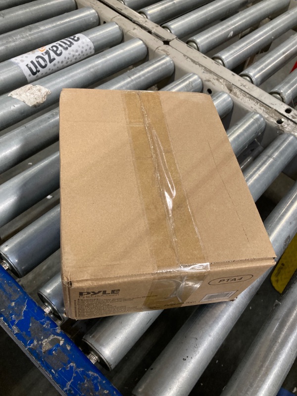 Photo 1 of Home Audio Power Amplifier System - 2X120W Mini Dual Channel Mixer Sound Stereo Receiver Box w/ RCA, AUX, Mic Input - For Amplified Speakers, PA, CD Player, Theater, Studio Use - Pyle PTA4 Black