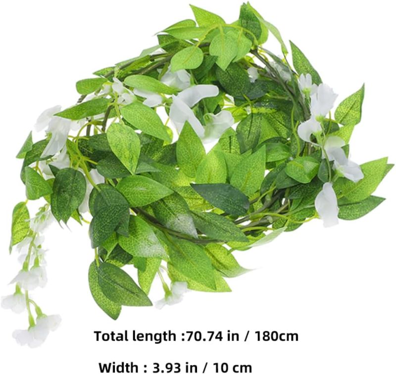 Photo 1 of 2pcs Tree Vine Decor Artificial Outdoor Plants Bougainvillea Fake Tree Faux Plant Hydrangea Artificial Hanging Plants Garlands Custom Real Products Sign Light Pool Green Iron Wire