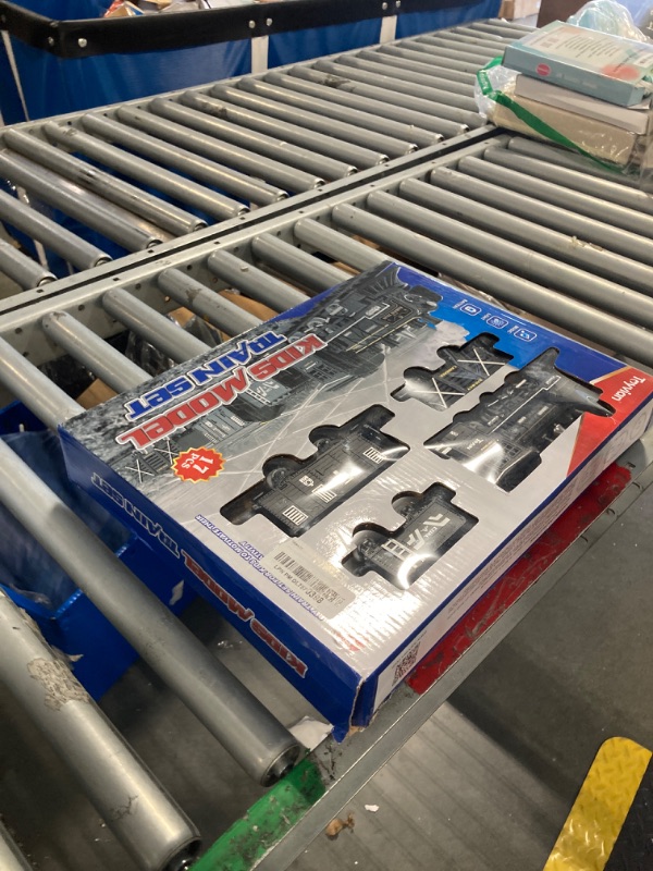 Photo 1 of Electric Train Set for Kids- Battery- Powered Model Train with, Sounds& Lights Steam Locomotive Engine, Cargo Cars& Tracks- Christmas Train Sets for Under The Tree