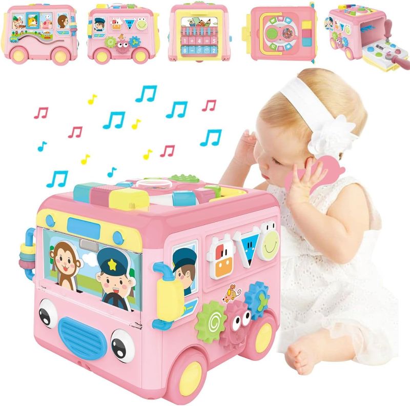 Photo 1 of  Educational Baby Learning Music BusToddlers Toys Age 1 2 3 4 5 with Sounds/Lights/Telephone/Engineering/Math Game Toy for Boys & Girls Preschool...