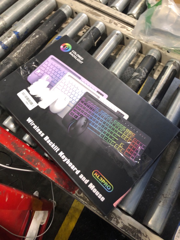 Photo 1 of SABLUTE Wireless Keyboard and Mouse Combo, 9 Backlit Effects, Wrist Rest, Phone Holder, 2.4G Lag-Free Ergonomic Keyboards, Rechargeable Silent Cordless Set for Computer, Laptop, Mac, Windows?Purple?