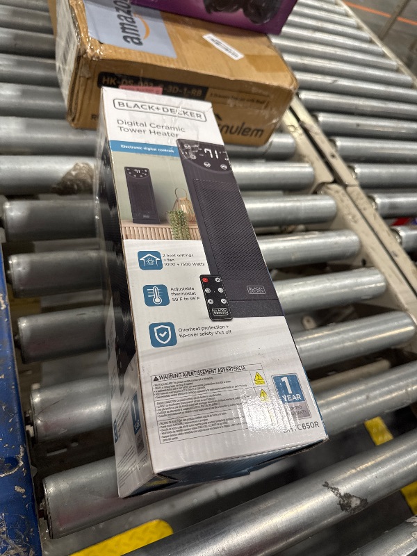 Photo 1 of BLACK+DECKER Oscillating Ceramic Desktop Heater with Remote with Adjustable Thermostat, Black