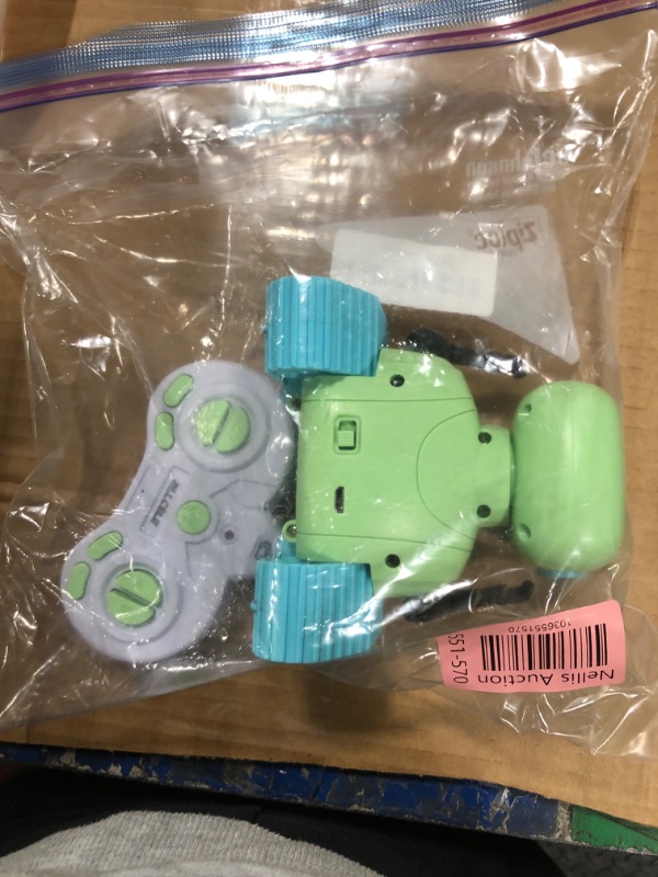 Photo 1 of ALLCELE Robot Toys, Rechargeable RC Robots for Kids Boys, Remote Control Toy with Music and LED Eyes, Ideal Gift for Children-Green Blue