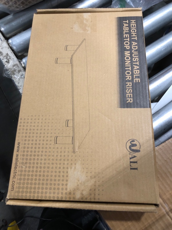 Photo 1 of WALI Glass Monitor Stand Riser for Desk,Height Adjustable Computer Monitor Riser, Clear Monitor Stand for Laptop TV Computer Screen, Desk Organization, Office Supplies (GTT001), 16 X 10 inch, Clear