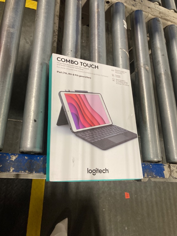 Photo 1 of Logitech Combo Touch for iPad (7th, 8th and 9th generation) keyboard case with trackpad, wireless keyboard, Smart Connector technology - Graphite