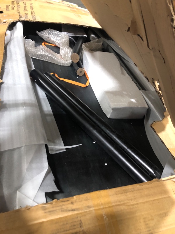 Photo 1 of DELAVIN 70.8" Large Solid Wood Dining Table for 6-8 People, Mid Century Modern Rectangular Oak Kitchen Table, Farmhouse Dining Room Table, Easy Assembly, Black