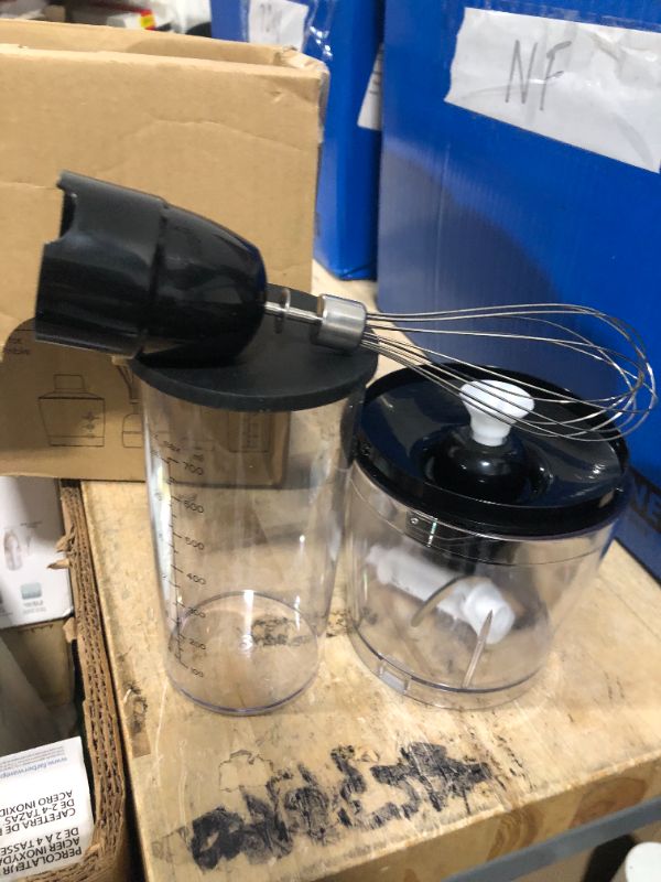 Photo 1 of **parts only** FRESKO Immersion Blender Handheld, 4-in-1 Stainless Steel Hand Stick Blender Electric with 12-Speeds & Turbo Mode, Powerful 500W Emulsion Blender with Beaker, Chopper & Whisk for Smoothies, Soup