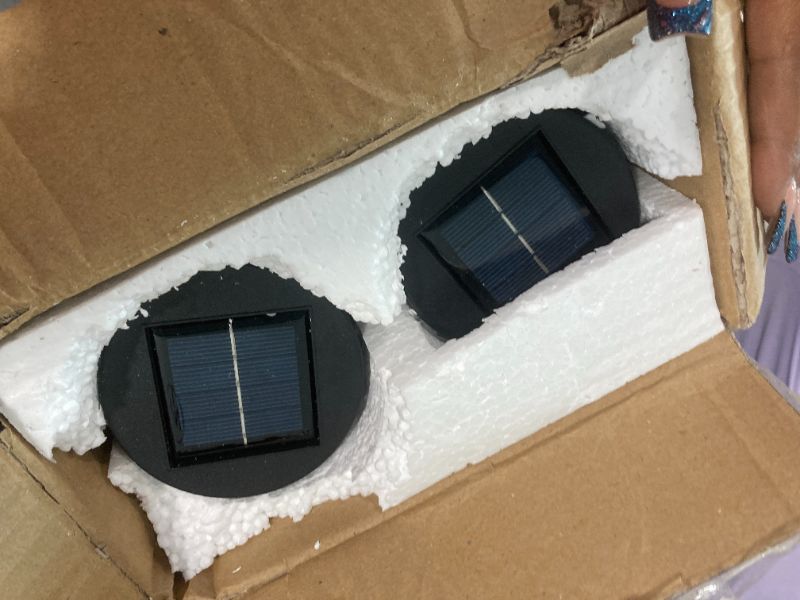 Photo 1 of ***one not functional*** SUNNYPARK Solar Outdoor Wall Lights Fixture Set of 2 Porch Lights Crackled Glass Diffuser with Warm White LED