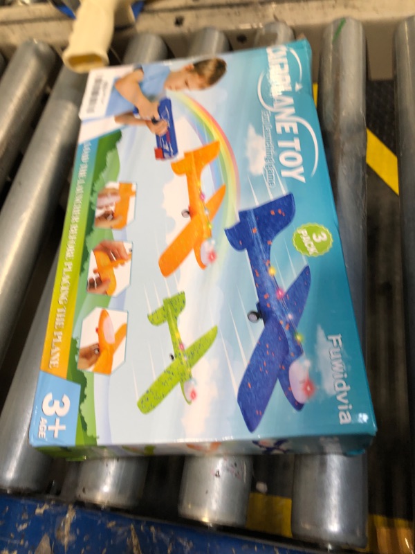 Photo 2 of *ONLY 2 AIRPLANES* Fuwidvia Airplane Launcher Toys, 13.2'' LED Foam Glider Catapult Plane Toy for Boys, 2 Flight Modes Outdoor Flying Toys Birthday Gifts for Boys Girls 4 5 6 7 8 9 10 11 12 Year Old