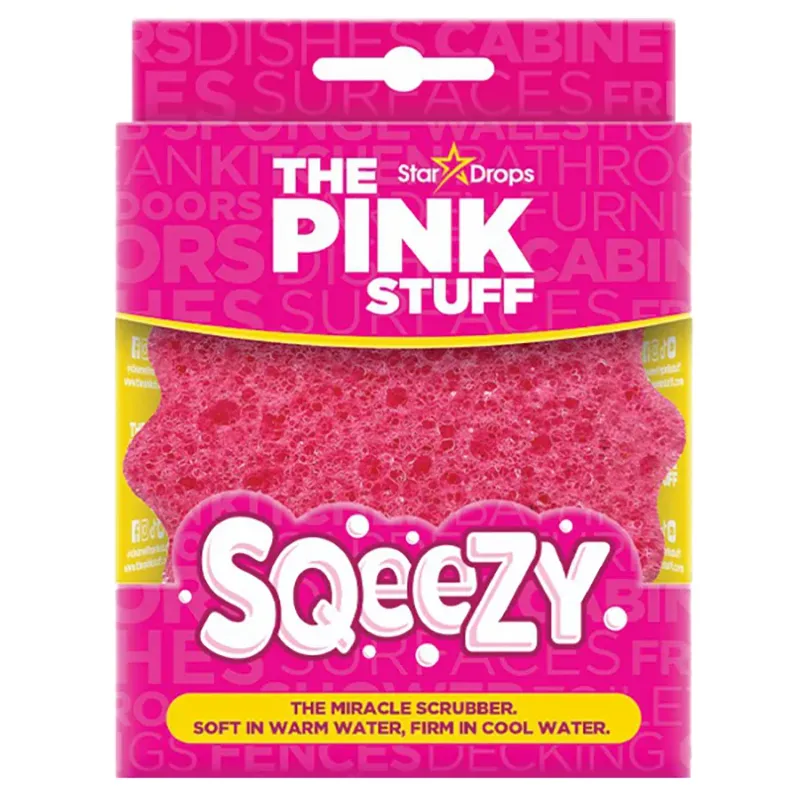 Photo 1 of 
Stardrops – The Pink Stuff – SQeeZY Miracle Dual Sided Scrubber Sponge, Scratch Free Solution for Ultimate Home Cleaning - Perfect for Kitchens, Bathrooms, and Outdoor Use, 3-Pack