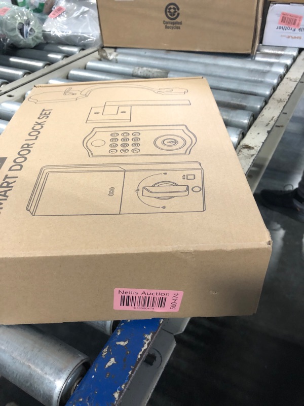 Photo 1 of Smart Front Door Lock Set, APP Control Keyless Entry Door Lock with Handle, Smart Fingerprint Deadbolt Lock, Anti-Peeping Electronic Keypad, Auto Lock, Easy Install, Black