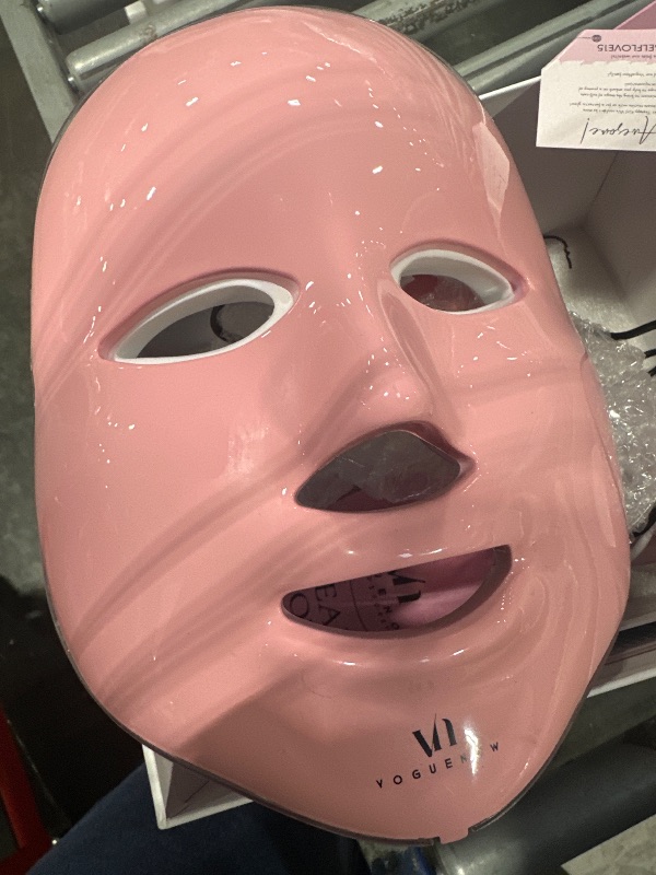 Photo 1 of LED Face Mask Light Therapy Premium Valentines Gift Spa Kit (4 Pcs) - With Ultrasonic Scrubber, Sonic Brush & Green Tea Serum - 7 Colors (Blue & Red) - Valentine Gifts for Women, Galentines Day Gifts