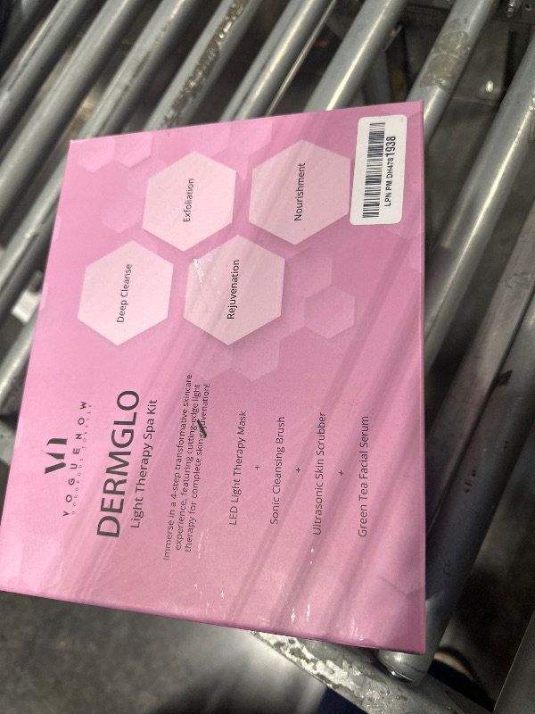 Photo 1 of LED Face Mask Light Therapy Premium Valentines Gift Spa Kit (4 Pcs) - With Ultrasonic Scrubber, Sonic Brush & Green Tea Serum - 7 Colors (Blue & Red) - Valentine Gifts for Women, Galentines Day Gifts