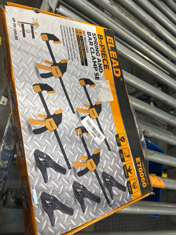 Photo 1 of 8-Piece Clamps for Woodworking - 4 Pcs 12 inch Bar Clamps, 4 Pcs Heavy Duty Metal Spring Clamps, Bar Clamps with 150 LBS Load Limit, Quick Release Triggers