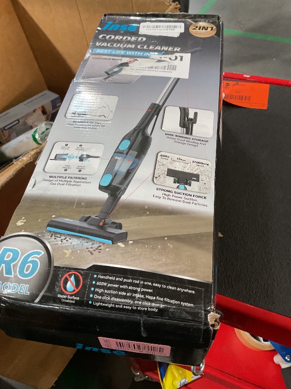 Photo 1 of (USED/FAIR) Corded Stick Vacuum Cleaner, 20000pa Powerful Suction Stick Vacuum with 16Ft Cord, 2 in 1 Lightweight Vacuum Cleaner for Hard Floor Pet Hair - Blue