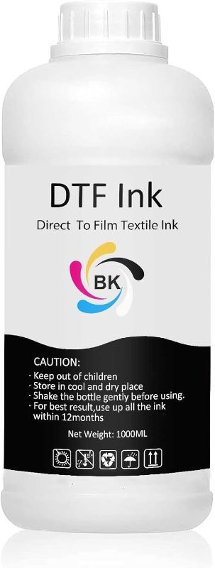 Photo 1 of (BAGGED) DTF Ink Black 1000ML Refill for Epson Printhead DX5 DX7 5113 XP600 L3200 4720 TX800 L1800 L805 R1390 DTF Printer, for DTF Heat Transfer Film Printing (1 Pack, Black)
