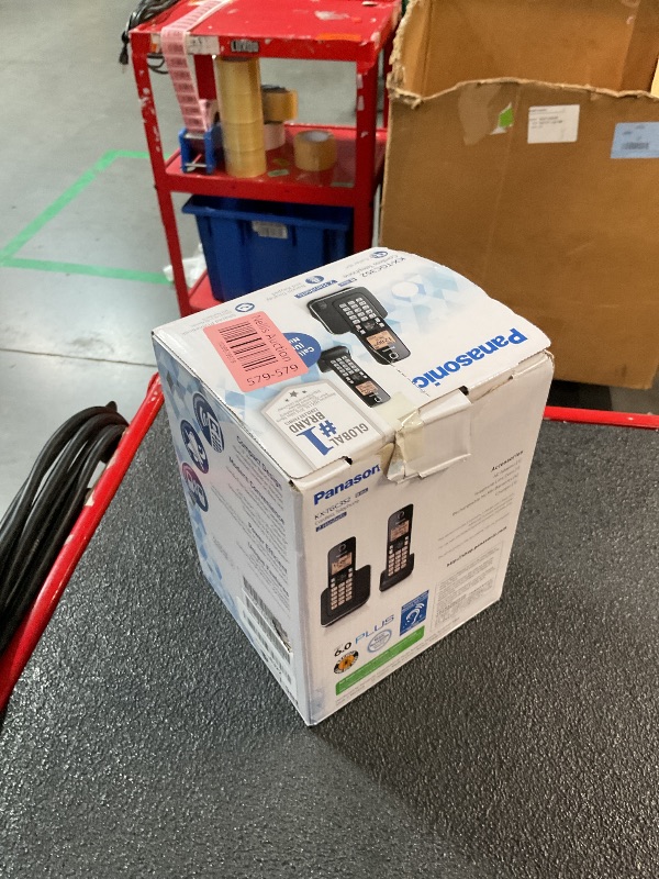 Photo 1 of Panasonic Expandable Cordless Phone System with Amber Backlit Display – 2 Handsets – KX-TGC352B (Black)