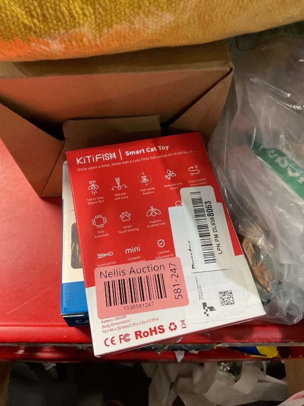 Photo 1 of Duasdne Interactive Cat Toys The Kitifish Rechargeable Automatic Cat Toy with Feather and Bell for Indoor Cats Fast Rolling on Thin Carpet,Motion Activate Cat Toys