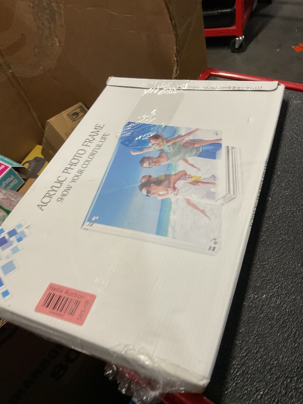 Photo 1 of **DAMAGED BASE**
JUOIFIP 1 Pack Acrylic Picture Frame 11×14 Clear Double Sided Magnetic Photo Frame - Frameless Baby Friend Family Picture Desktop Display with Support Stand and Gift Boxes