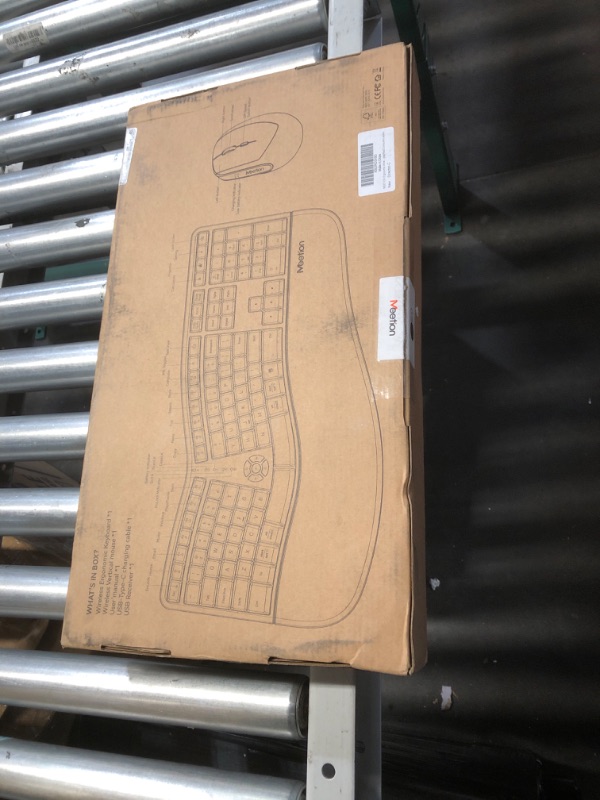 Photo 1 of MEETION Ergonomic Wireless Keyboard and Mouse, Ergo Keyboard with Vertical Mouse, Split Arch Keyboard with Cushioned Wrist Palm Rest, Natural Typing Rechargeable Full Size, Windows/Mac/Computer/Laptop