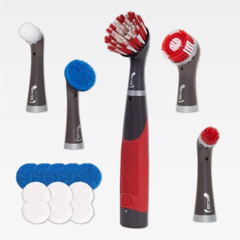Photo 1 of 
Rubbermaid Reveal Power Scrubber 18-Piece Kit, Cordless Electric Battery Powered Scrub Brush, Water Resistant, for Home/Kitchen/Bathroom/Grout/Tile/Shower/Tub
