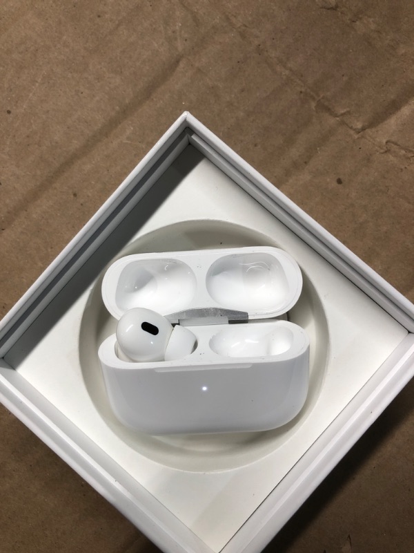 Photo 1 of ***NON REFUNDABLE, PARTS ONLY, MISSING RIGHT EARBUD*** Apple - AirPods Pro 2, Wireless Active Noise Cancelling Earbuds with Hearing Aid Feature - White