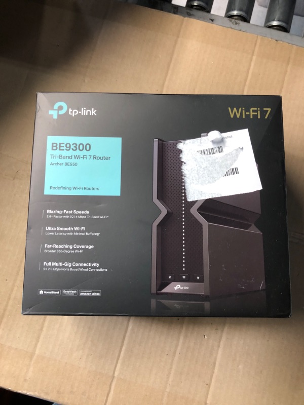 Photo 1 of TP-Link Tri-Band BE9300 WiFi 7 Router Archer BE550 6-Stream 9.2Gbps Full 2.5G Ports 6 Internal Antennas Covers Up to 2,000 Sq. Ft. Add Easy-Mesh Device for Extended Coverage VPN Support